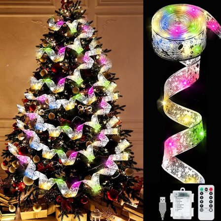 Skinnende båndlys, 10M 100 LED-lys, LED-juletræsbånd