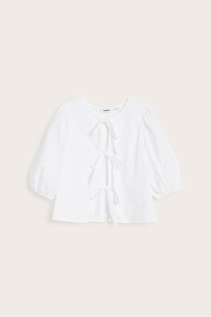 Kappahl | Bluzka z wiązaniem z przodu | Biały