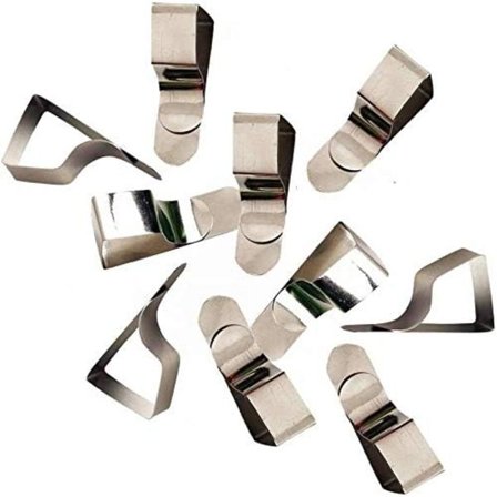 Otte tegneklemmer, dugklemmer i forniklet stål, velegnet til duge op til 32 mm tykke.