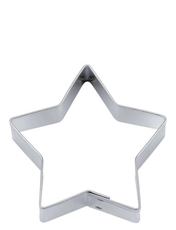 Städter Kageform Stjerne Femtakket 6 Cm - Silver - L6CM
