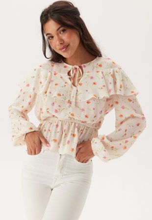 BUBBLEROOM Flounce Blouse Offwhite/Floral L
