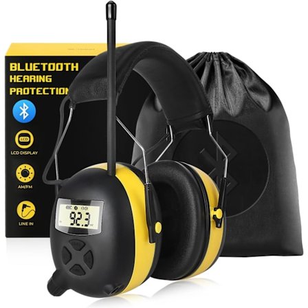 Uusin malli 2025 Päivitetty 5.4 Bluetooth-kuulosuojaus AM/FM-radio Kuulokkeet, 30dB SNR Turvakupusuojaimet, Kuulosuojaus niittoon, W
