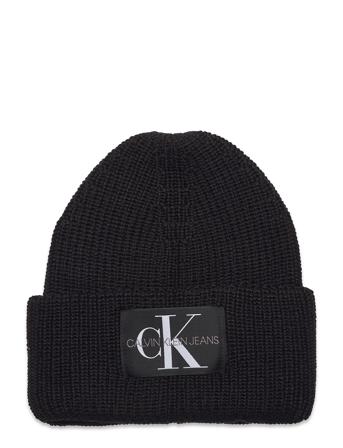 Monologo Patch Beanie Accessories Headwear Beanies Sort Calvin Klein