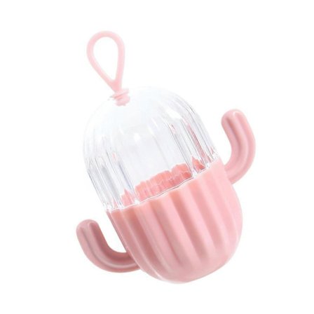 Makeup Svamp Opbevaringsboks, Skønhed Kaktusform Blender Holder til Kosmetisk Svamp, Bærbar Pudderkvast Bæretaske (Pink)