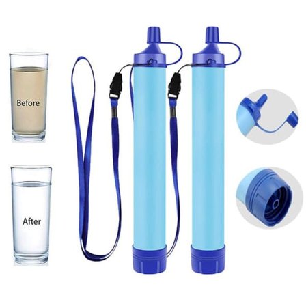 Kannettava vedensuodatin ja vedenpuhdistin hiilisuodattimella, selviytymisvedensuodatusjärjestelmä – hätätilanteisiin, retkeilyyn, patikointiin, 