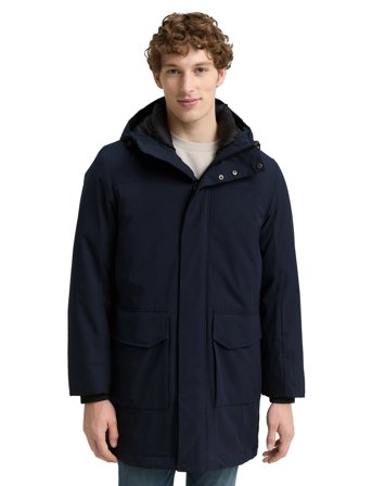 Tom Tailor Tech Hooded Parka - Navy - S