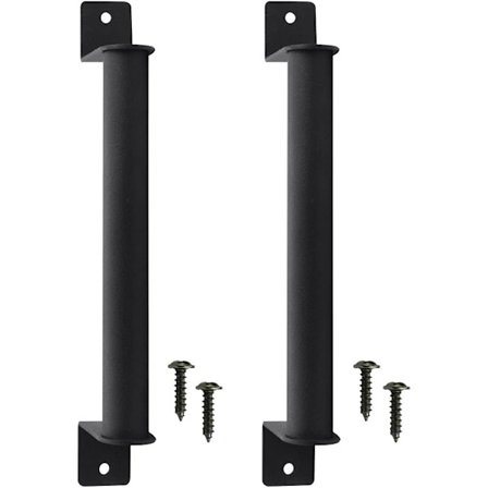 2-pakning med kraftige låvehåndtak, låvedørhåndtak med 4 skruer (M4x15mm), svarte dørhåndtak for skyvedører, garderober og låver