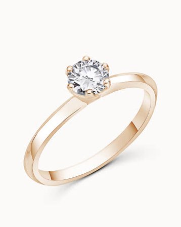 Solitaire Ring Sara 18K Rose Gold Lab-Grown Diamond 0.50 Carat - Engagement Rings & Wedding Rings from Vanbruun