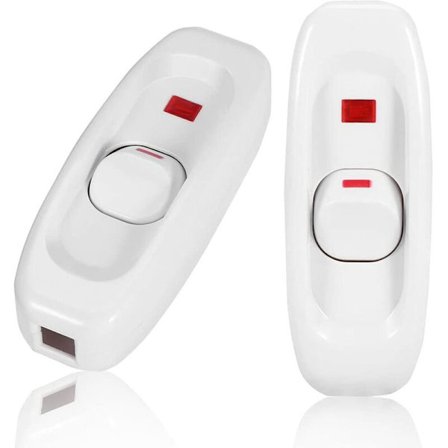 Sladdströmbrytare med vippströmbrytare för lampa, sladdströmbrytare, lampströmbrytare, inline på/av-strömbrytare, 2 st 250V 10A Inline PÅ/AV 