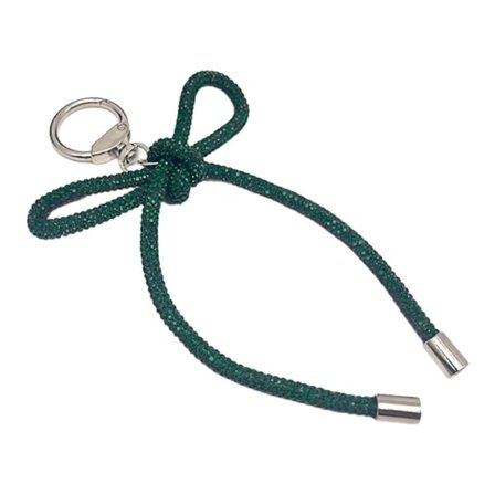 Trendy Rhinestones Tau Bowknot Nøkkelring Blendende Bowknot Anheng Nøkkelring Charm med Rhinestones for Håndveske Dekorasjon Rød