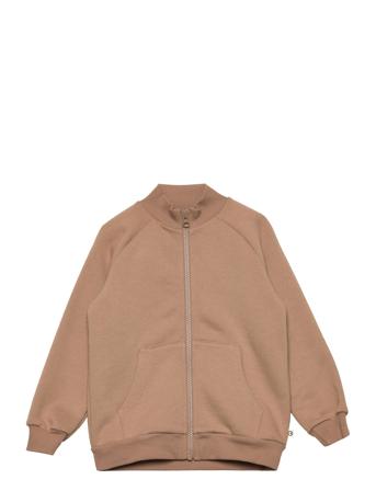 Sweat Zip Jacket Sweat-shirt Tröja Beige Müsli By Green Cotton