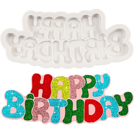 Grattis på födelsedagen Fondant Chokladform Silikon Tårtkant Dekoration Verktyg Bakning DIY Kreativa Tillbehör