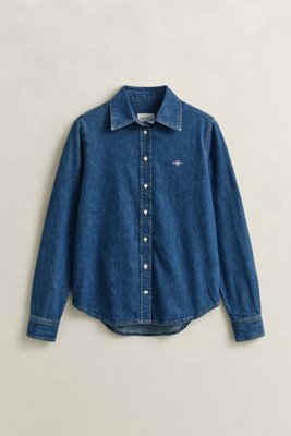 GANT - Regular fit denimskjorte til dame indigo