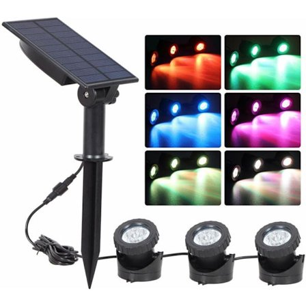 Solcelledrevet Vand Baggrundslys Udendørs Plæne Have Landskabslys