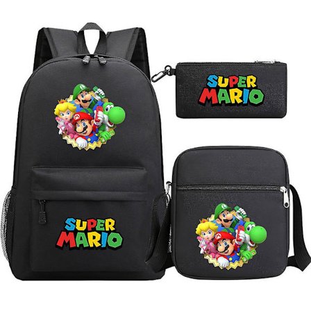Super Mario-ryggsäck för tonåringar, flickor, pojkar | Kawaii vattentät canvas skolväskor | 3 st Laptop Mochilas ryggsäckar5