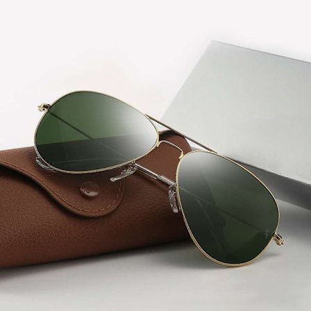Ray Ban 3025 112/19 Aviator Guld Stel med GRØN SPEJL Linse - STØRRELSER (3)
