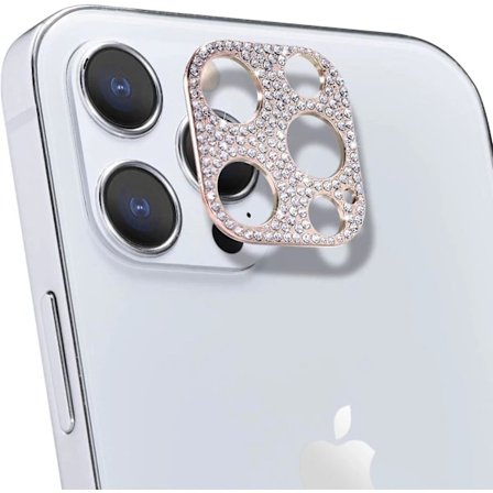 Bling-kamera (ruusukulta) takasuojus iPhone 12 Pro Max -kameralle, timanttisuojatarra kameralinssi linssinsuojus Apple iPhone 12 Pro Maxille