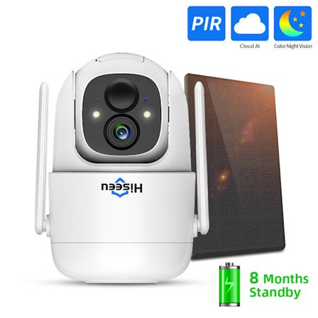 Hiseeu 1080P Professionell Övervakningskamera + Solpanel