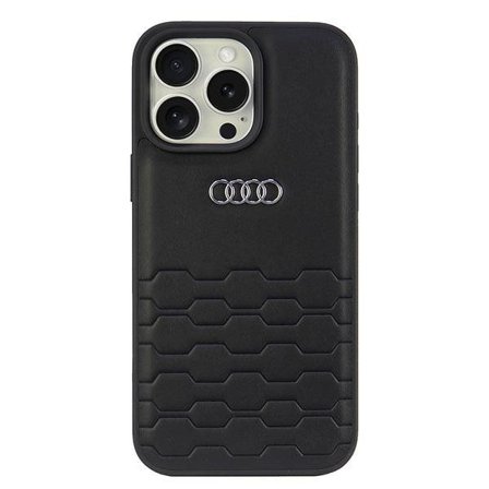 Audi syntetisk lær iPhone 16 Pro Max 6,9" svart/sort hardcase AU-TPUPCIP16PM-GT/D2-BK