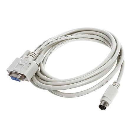 DB 9-polet til 8P Mini Din RS232 Download Kabel Hvid 3M til PLC DVP Serie - DCPCAB215