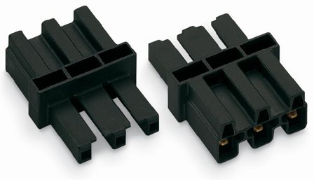 Wago 770-603 Mellankoppling 3-pol, HO/HA, svart, Anslutningsdon & kablar