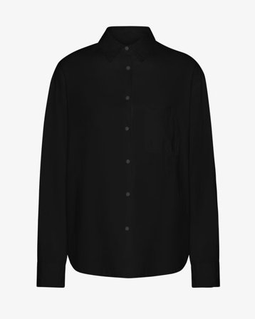 Organic Oversized Shirt - Deep Black - Female - M