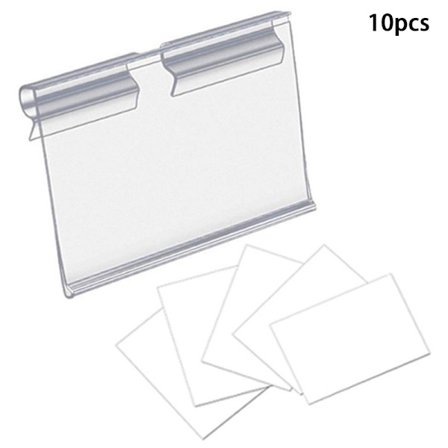 10ST Plastskylt Etiketthållare Trådhylla Retail Price Tag Lab