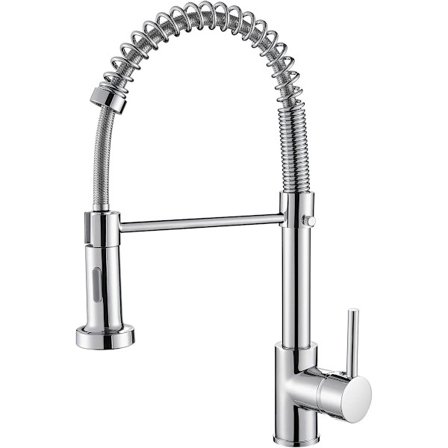 Køkkenarmatur - Fjederbelastet udtrækstud - Håndbruser - Udtræk - 360° drejelig - Køkkenarmatur - 2 spraytilstande - Fleksibel slange