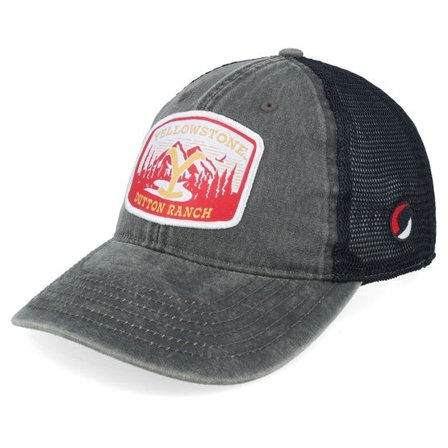 Yellowstone - Svart trucker Keps - Mountain Patch Washed Black/Black Trucker @ Hatstore