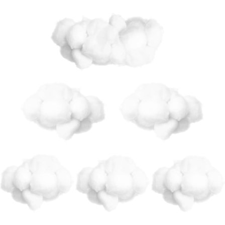 6 stk. bomulls skydekorasjon, skydekorasjon, egnet for oppheng i taket, skydekorasjon, romdekorasjon eller DIY festdekorasjon