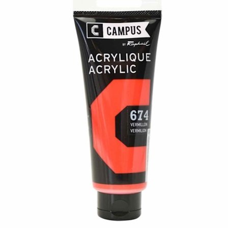 Akrylfärg - Campus av Raphael - 674 - Vermillon - 100 ml - Röd