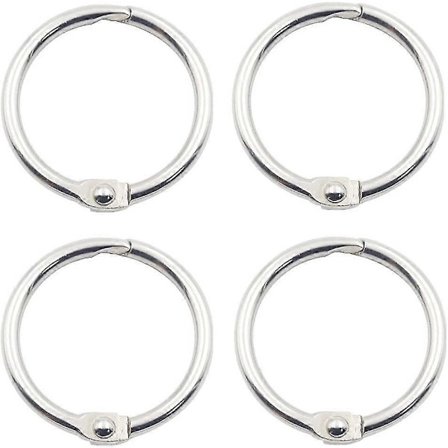 50 stk. ringbindsringe 3,2 cm, forniklede stålringe til bøger, løse ringbindsringe, nøgleringe, metalringe til indekskort.