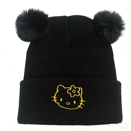 Sanrio Hello Kitty Talvihattu Söpöllä Hello Kitty -kasvolla ja Ikonisella - Hengittävä Lämmin ja, Strh Sopii Kokoihin