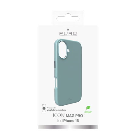 PURO iPhone 16 silicone cover ICON MAG PRO, green