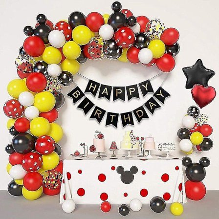 Cartoon Mouse Birthday Party Supplies Kit For Mickey Theme Birthday Decorations