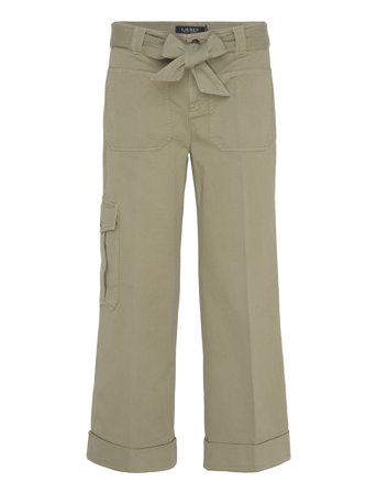 Lauren Ralph Lauren | Pleated Cotton Twill Wide-Leg Cargo Pant | 40