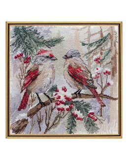 Broderikit Billede Vinterfugle - Abris Art