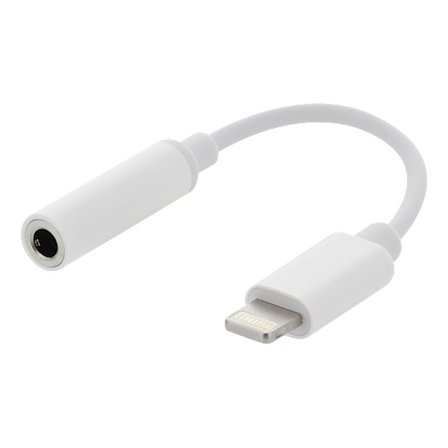 Lightning to 3.5 mm audio adapter, cable length 45 mm, white