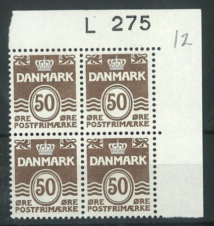 Danmark - 4-blok postfrisk AFA L275