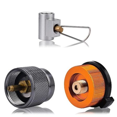 Butanpatron Genopfyldningsadapter Sæt, Butanpatron Konverter og Gas Genopfyldningsadapter til Campingovn