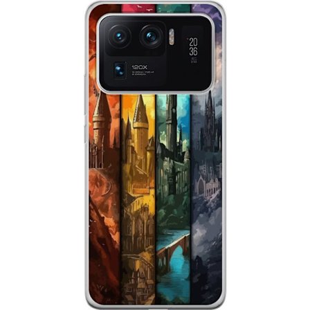 Kompatibel Mobilcover til Xiaomi Xiaomi Mi 11 Ultra Fire magiske slotte i forskellige elementfarver, episk fantasykunst med ild vand luft og mørke i