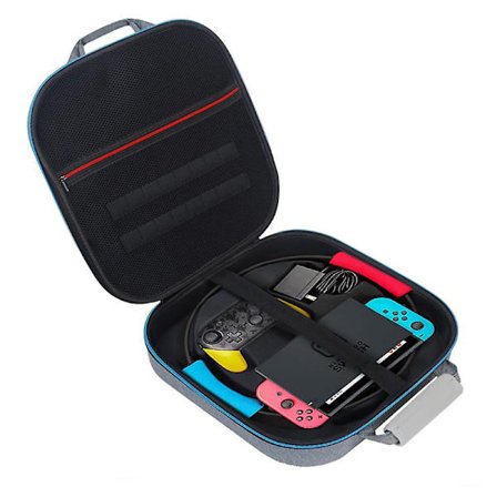 Bæreetui til Nintendo Switch Ring Fit Monster Hunter Rise Adventure, stødsikkert hårdt rejseopbevaringspose med håndtag & skulderrem passer til Switch