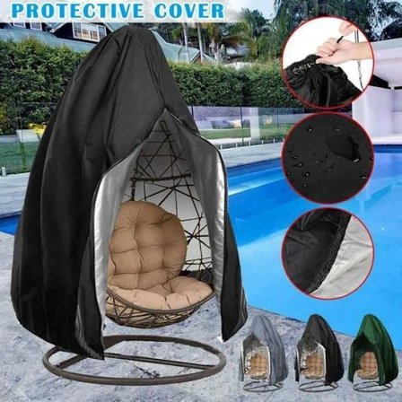 Suojapeite puutarhakalusteille rottinkituolille keinulle riippukorille pölytiivis peite MUSTA