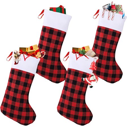 4 stk Julestrømper - Unik Personlig Dekor For Høytider