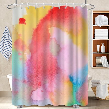 Tie Dye Vandtæt Polyester Stof Bruseforhæng, 180x180cm Badeværelsesforhæng til Badeværelse