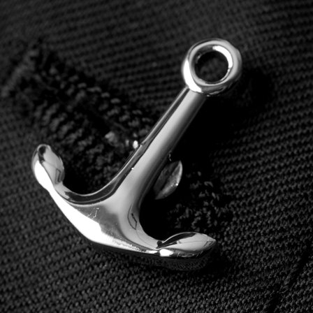 Alfiler de solapa plateado con ancla para hombres - Alfileres de solapa con ancla