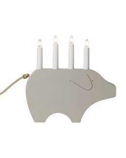 Adventsljusstake Gry av trä Beige - Jul - Star Trading