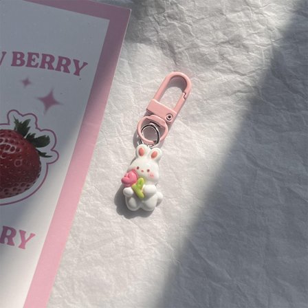 e Nyckelring Bunny Morötter Bilväska Hänge Kvinnor Flickor Tulip Key