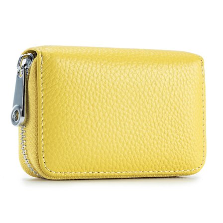 Herre kortholder i okselæder med lynlås og RFID-tyverisikring