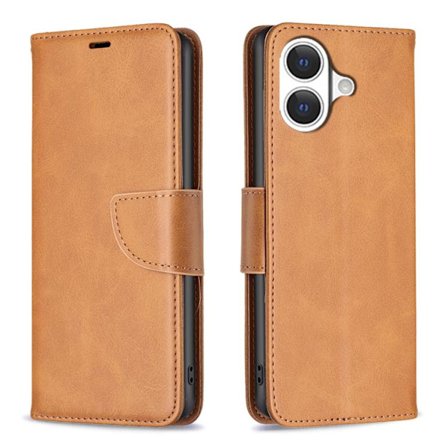 iPhone 17 Skal läderfodral - ren färg med lammskinnsstruktur